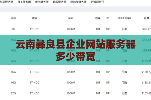 云南彝良县企业网站服务器多少带宽