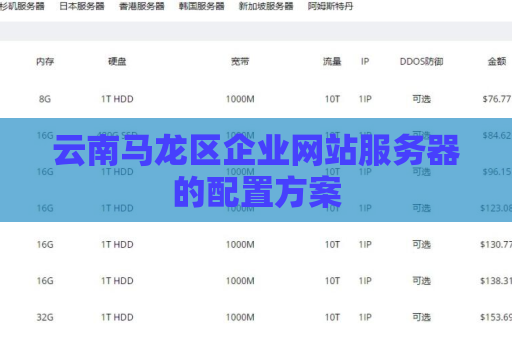 云南马龙区企业网站服务器的配置方案