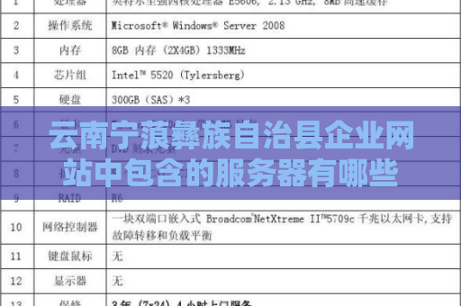 云南宁蒗彝族自治县企业网站中包含的服务器有哪些
