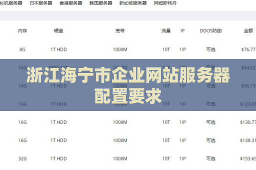 浙江海宁市企业网站服务器配置要求