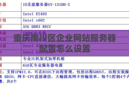重庆南川区企业网站服务器配置怎么设置